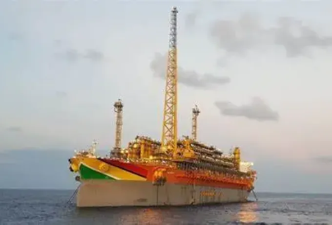 An oil rig offshore Guyana
