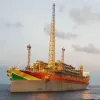 An oil rig offshore Guyana